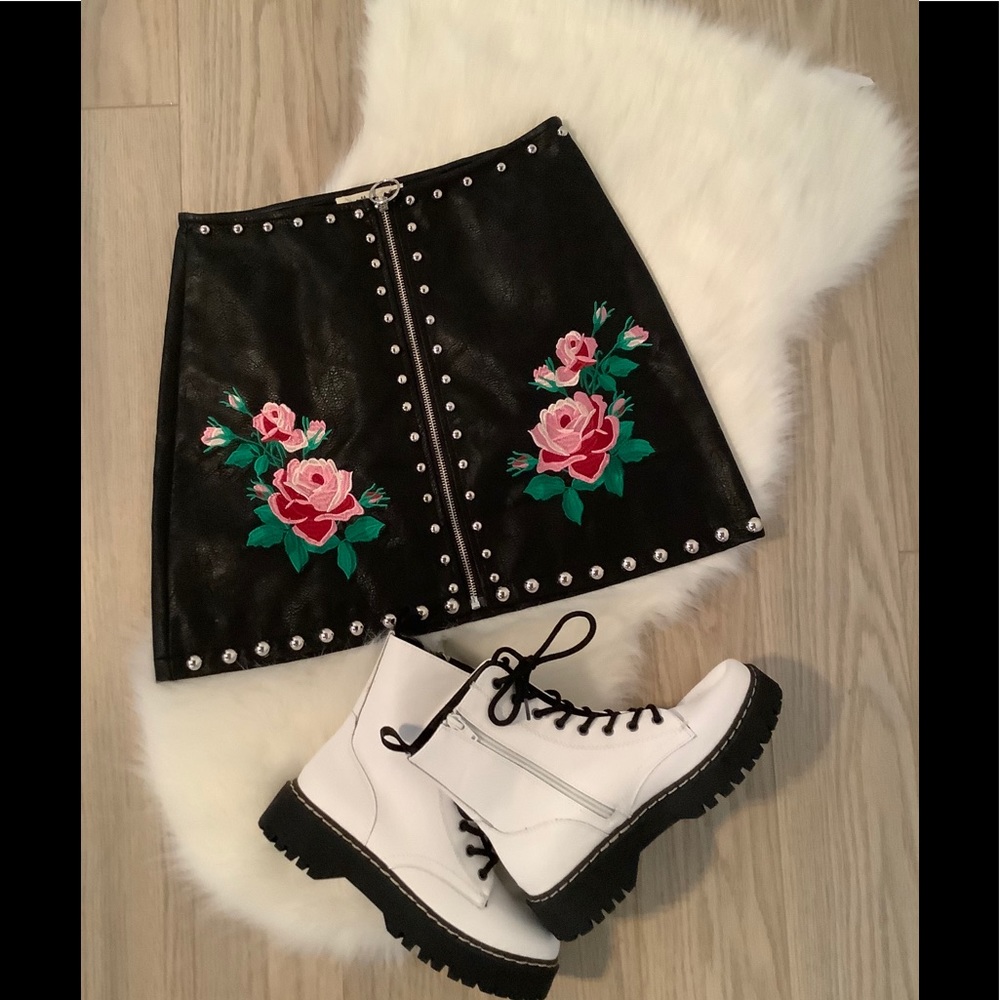 MOLLY GREEN FAUX BLACK LEATHER SKIRT❤️❤️❤️